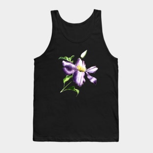 Clematis Flower Watercolor Painting Tank Top